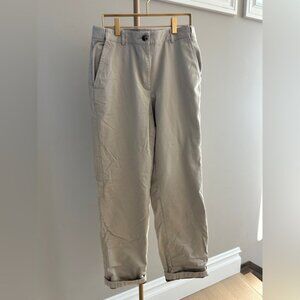 L.L.Bean Flannel-Lined Khaki Pants Women's 6 Straight Leg Winter